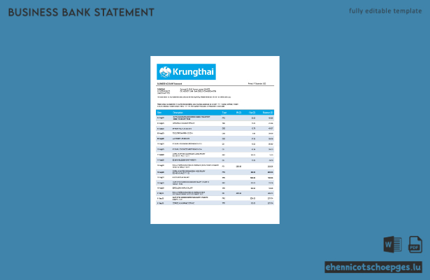 Organisationsdokument der KrungThai Bank (Word- und PDF-Beispiel)